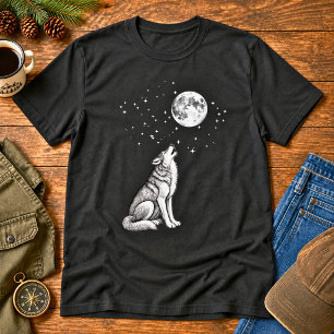 Heulender Wolf Himmlische Nacht T-Shirt