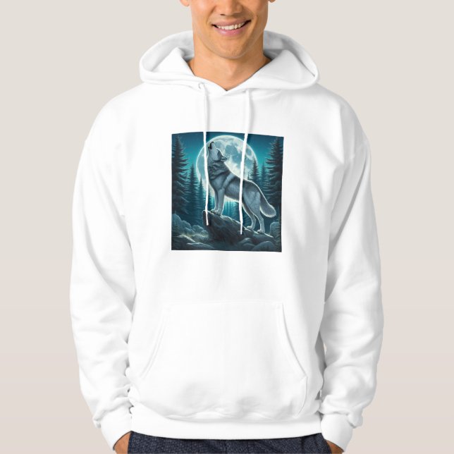 Heulender Wolf Hoodie (Vorderseite)