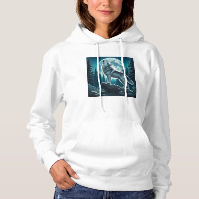 Heulender Wolf Hoodie (Vorderseite)