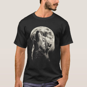 Heulender Wolf im Vollmondphasenzyklus Grunge-Ober T-Shirt