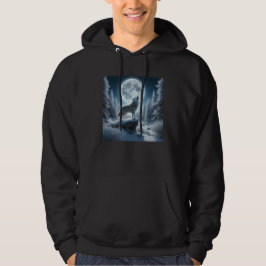 Heulender Wolf im Winter Hoodie