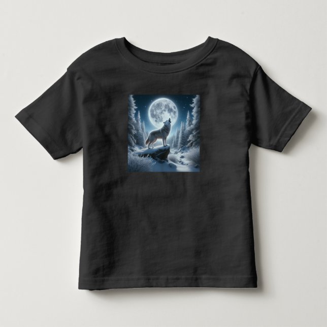 Heulender Wolf im Winter Kleinkind T-shirt (Vorderseite)