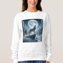 Heulender Wolf im Winter Sweatshirt