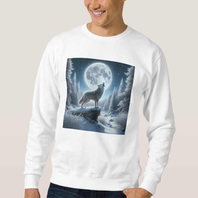 Heulender Wolf im Winter Sweatshirt (Vorderseite)