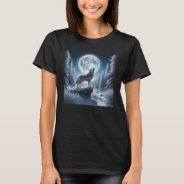 Heulender Wolf im Winter T-Shirt