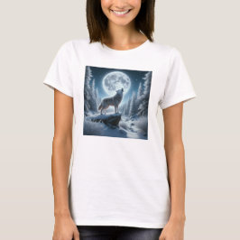 Heulender Wolf im Winter T-Shirt