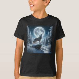 Heulender Wolf im Winter T-Shirt
