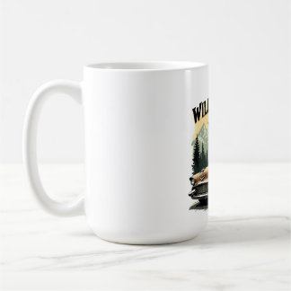 Heulender Wolf Klassisches Vintage-Auto Natur-Road Kaffeetasse
