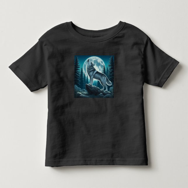 Heulender Wolf Kleinkind T-shirt (Vorderseite)