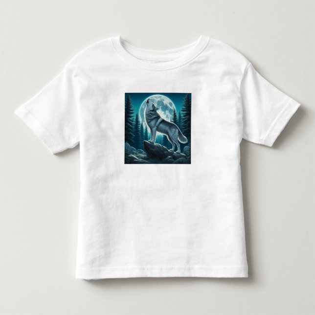 Heulender Wolf Kleinkind T-shirt (Vorderseite)