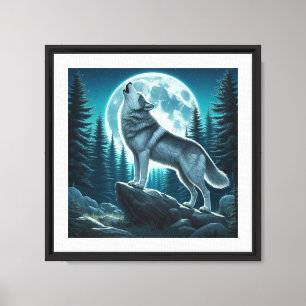 Heulender Wolf Leinwanddruck