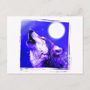 Heulender Wolf Postkarte