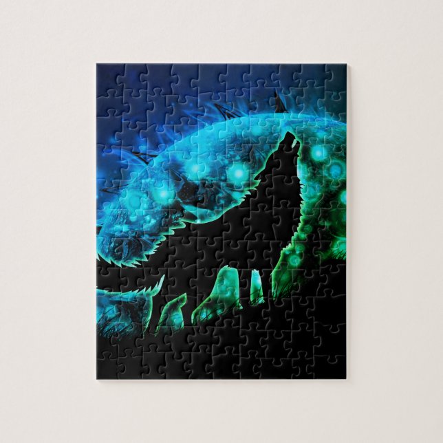 heulender Wolf Puzzle (Vertikal)