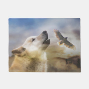 Heulender Wolf Roter Schwanzhabicht, inspiriert vo Fußmatte