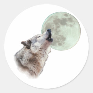 Heulender Wolf Runder Aufkleber