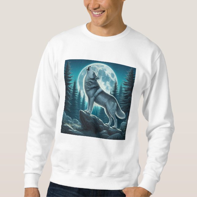 Heulender Wolf Sweatshirt (Vorderseite)