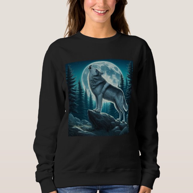 Heulender Wolf Sweatshirt (Vorderseite)