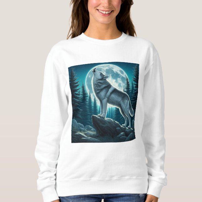 Heulender Wolf Sweatshirt (Vorderseite)