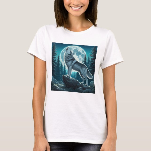 Heulender Wolf T-Shirt (Vorderseite)