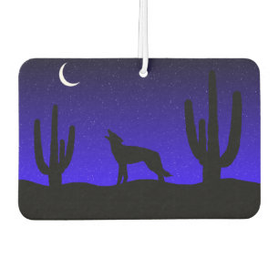Heulender Wolf Wüsten-Nacht-Silhouette Autolufterfrischer