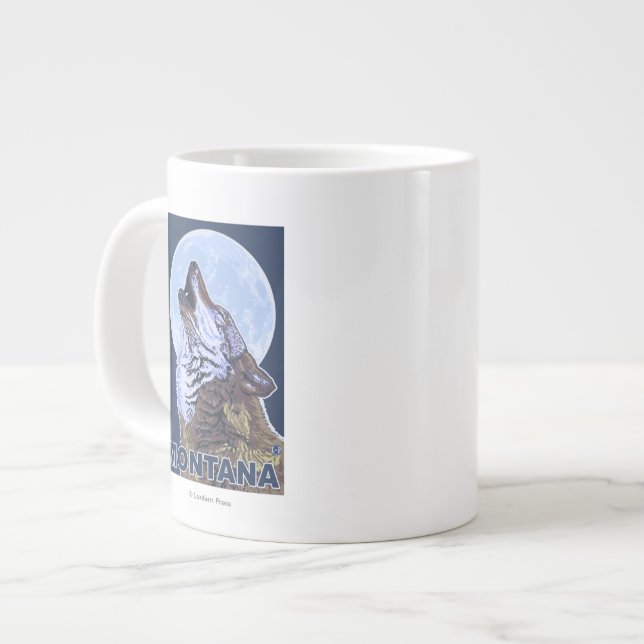 Heulendes MontanaWolf Jumbo-Tasse (Vorderseite Links)