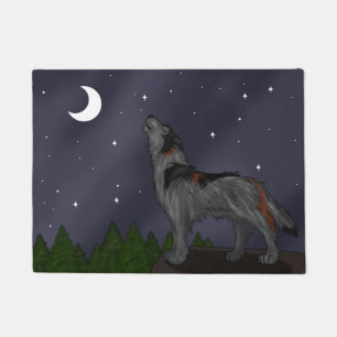 Heulenwolf (grau) fußmatte