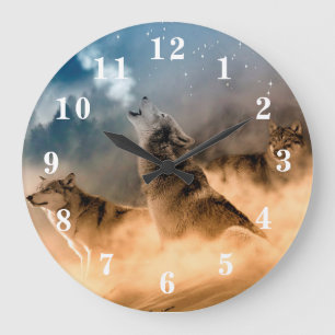 Heulenwolf Große Wanduhr