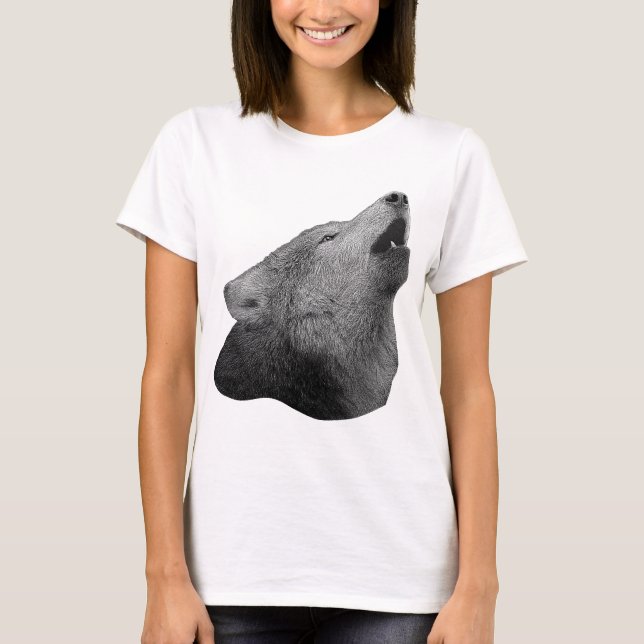Heulenwolf - stilisiertes Bild T-Shirt (Vorderseite)