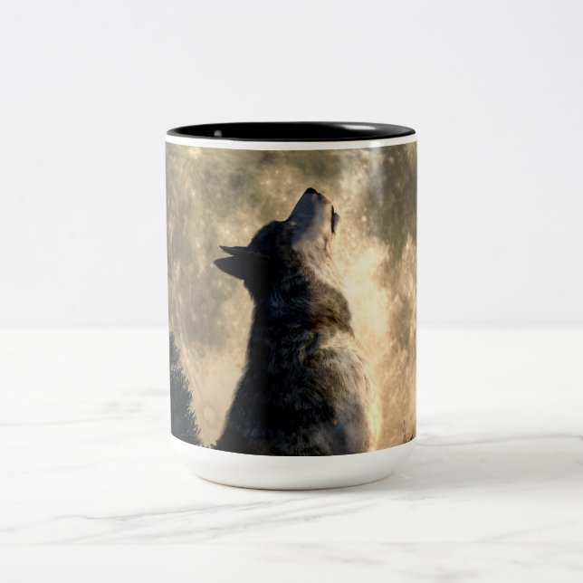 Heulenwolf Zweifarbige Tasse (Mittel)