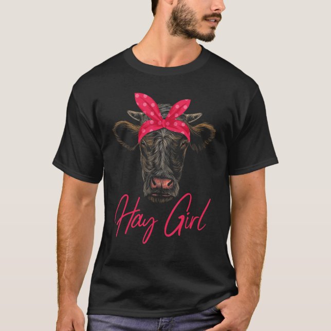 Heumädchen Kuh Mädchen Farmer T-Shirt (Vorderseite)