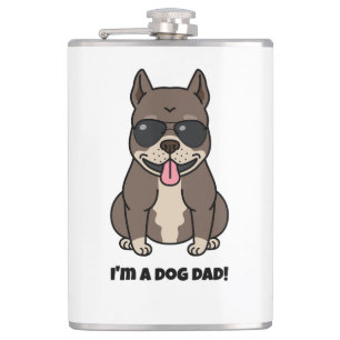 Heupflesje traf Vinyl Omhulzing - Dog Papa! Flachmann
