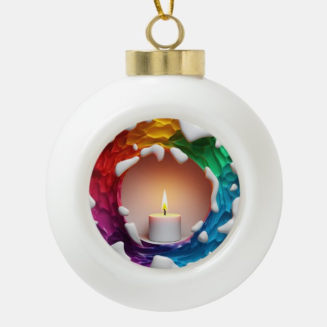 Heuschmuck, Abstrakte Weihnachten Keramik Kugel-Ornament (Vorderseite)