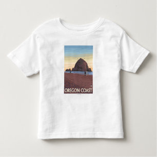 Heuschober-Felsen-Vintages Reise-Plakat Kleinkind T-shirt