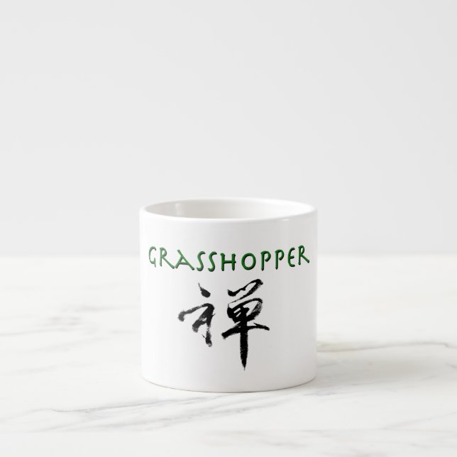 Heuschrecke mit "Zen" Symbol Espressotasse (Vorderseite)