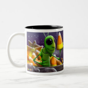 Heuschrecke und Ameisen-Halloween-Tasse Zweifarbige Tasse