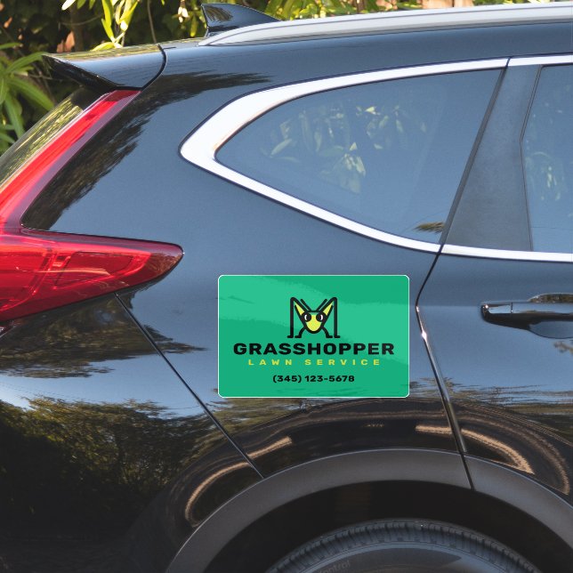 Heuschrecken-Maskottchen-Logo | Unternehmen  Aufkleber (Auto Seite)