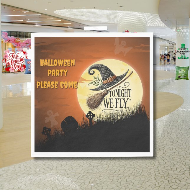 Heute Abend fliegen wir Halloween Serviette (Von Creator hochgeladen)
