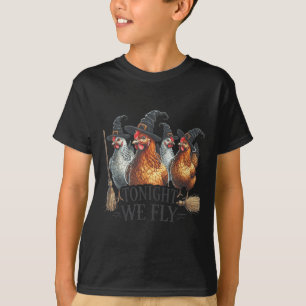 Heute Abend fliegen wir lustig Hexenhähnchen Hallo T-Shirt