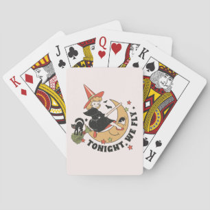 Heute Abend fliegen wir Niedlich Hexe Spielkarten