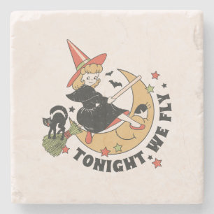 Heute Abend fliegen wir Niedlich Hexe Steinuntersetzer