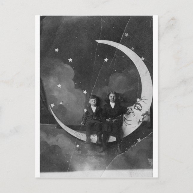 Heute Abend sind wir über dem Mond! Postkarte (Vorderseite)