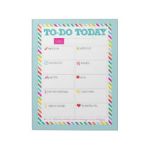 Heute - Aqua Bright Stripe Notepad