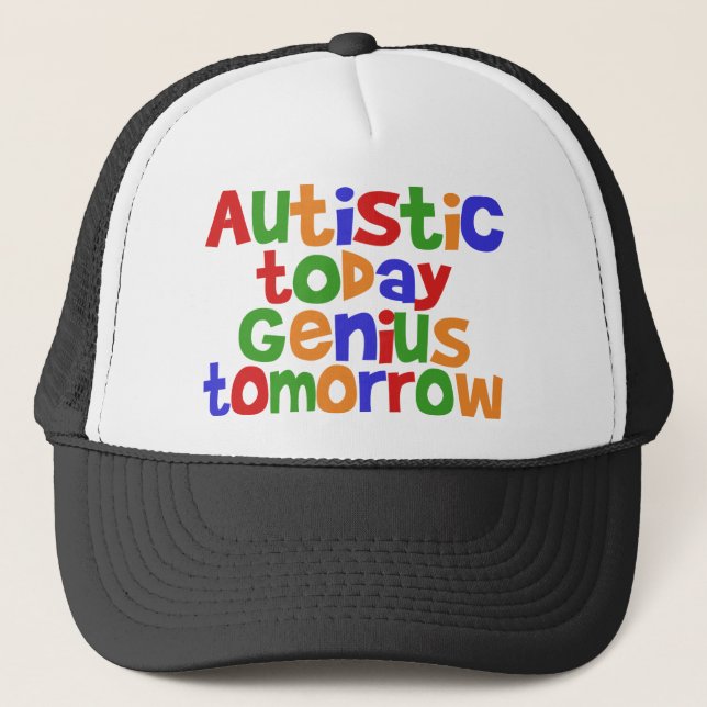 Heute autistisch truckerkappe (Vorderseite)