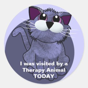 HEUTE besucht durch ein Therapie-Tier Runder Aufkleber