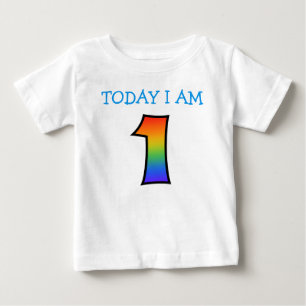 "HEUTE BIN ICH 1" mit Regenbogen-Steigung Baby T-shirt