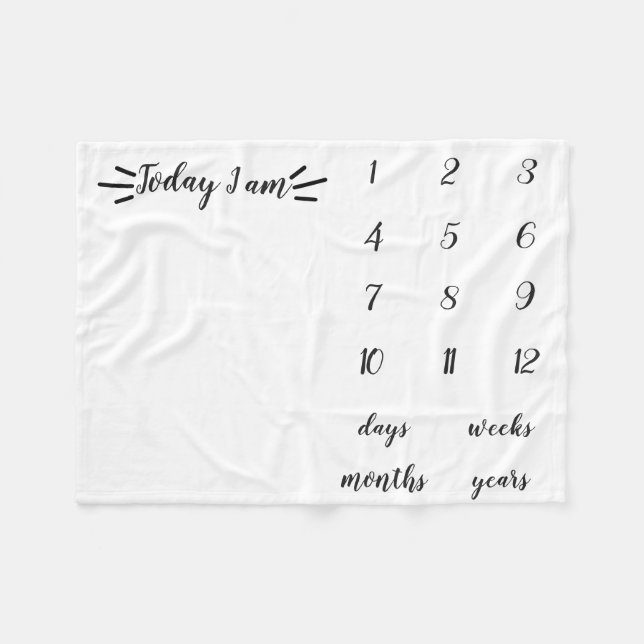 Heute bin ich Baby Milestone Blanket Fleecedecke (Vorderseite (Horizontal))