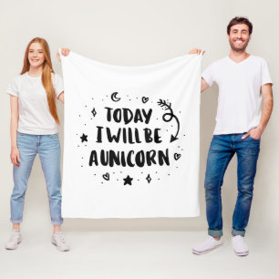 Heute bin ich ein Einhorn Fleecedecke