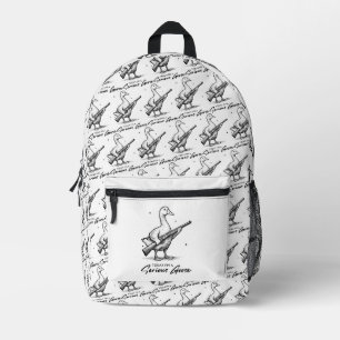 Heute bin ich ein ernster Gänsehiebhaber, der mit Bedruckter Rucksack