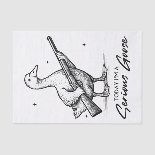 Heute bin ich ein ernster Gänsehiebhaber, der mit  Seidenpapier