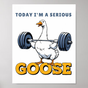 Heute bin ich ein ernstes Gänse T-Shirt Funny Body Poster